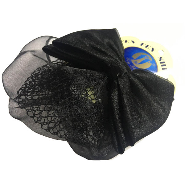 Ribbon Hair Net with Clip (Black)